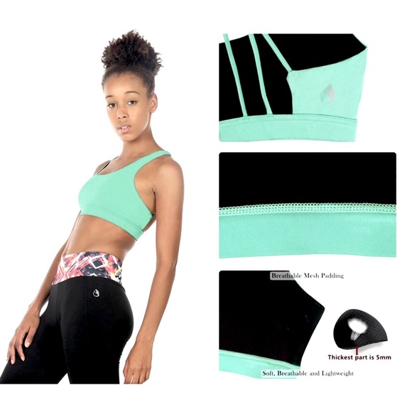 ICYZONE || Active Strappy Sports Bra in Florida Keys Blue - SZ Small - Picture 3 of 10